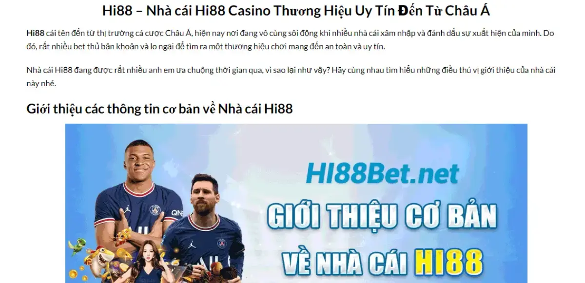 Hi88 nhà cái uy tín 