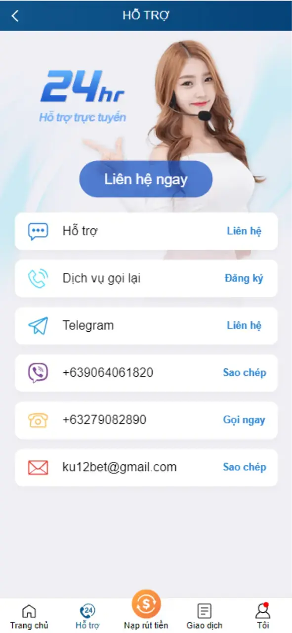 Bộ phận CSKH Kubet