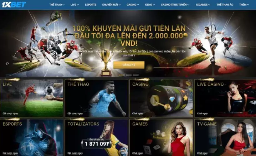 giao diện 1xbet