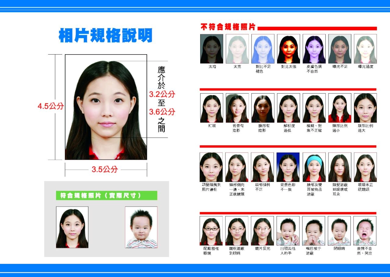 台胞證照片規格說明及範例