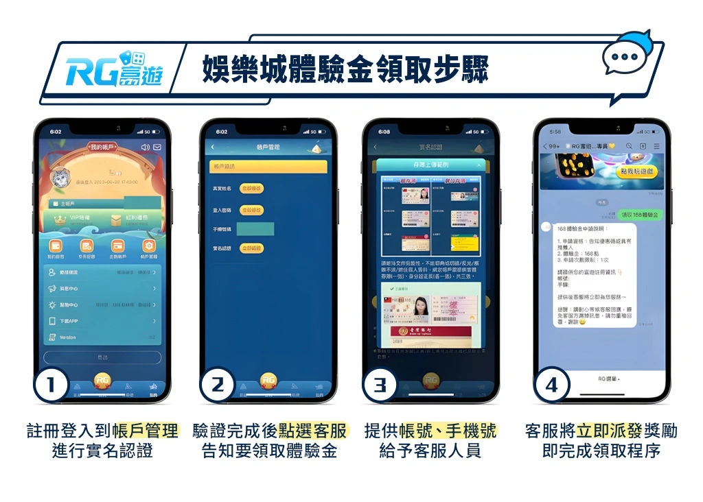 娛樂城體驗金領取步驟圖示