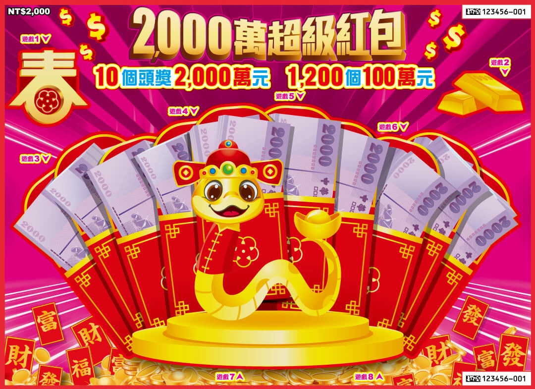 2025過年刮刮樂：2,000萬超級紅包